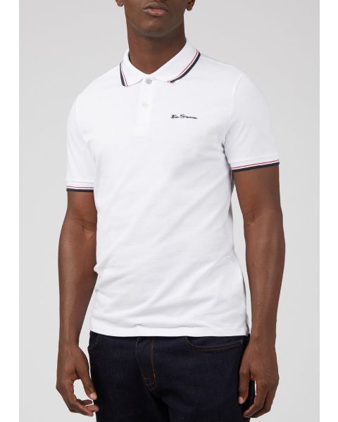 Ben Sherman Casual Short Sleeve Polo Shirt White | Jean Scene