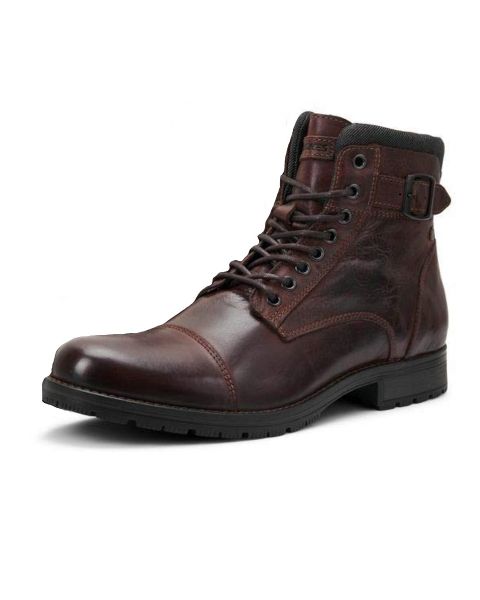 Jack & Jones Albany Leather Boots Brown Stone