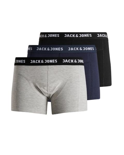 Jack & Jones Anthony 3-Pack Trunks Shorts Black Blue Grey