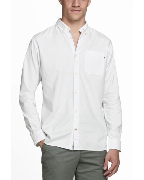 Jack & Jones Button Down Oxford Shirt Long Sleeve White | Jean Scene