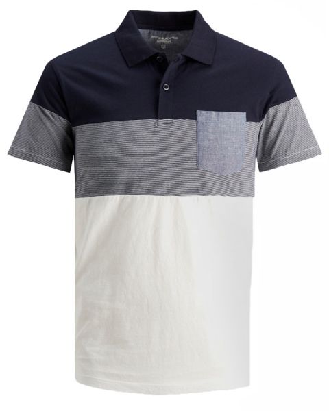 Jack & Jones Contrast Pocket Polo Shirt Navy Blazer