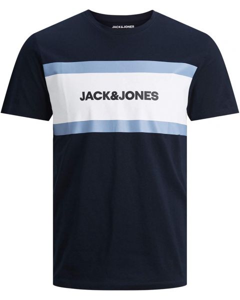 Jack & Jones Shake Print Crew Neck T-Shirt Navy Blazer