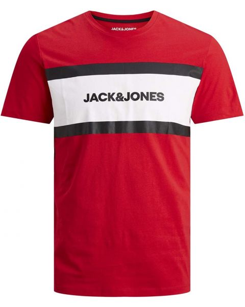 Jack & Jones Shake Print Crew Neck T-Shirt True Red