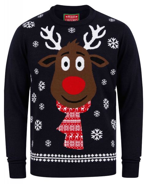 Christmas Jumper Rudolph Scarf Ink