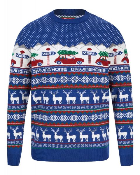 Christmas Jumper Driving Home For Xmas Sapphire