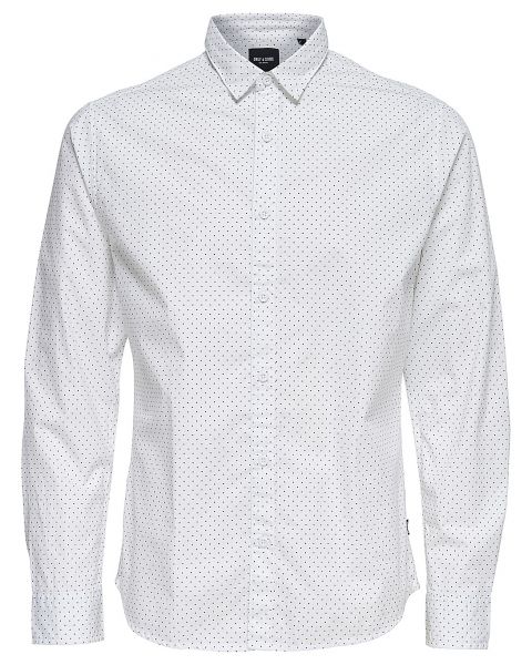 Only & Sons Originals Slim Tesla Long Sleeve Shirt White | Jean Scene