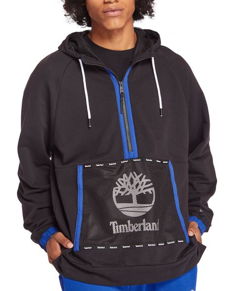 Timberland Mesh Mix Hooded Sweatshirt Black
