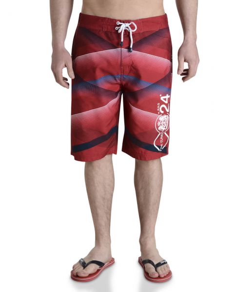 Smith & Jones Swim Beach Shorts & Flip Flop Set Stripe Tango Red Image