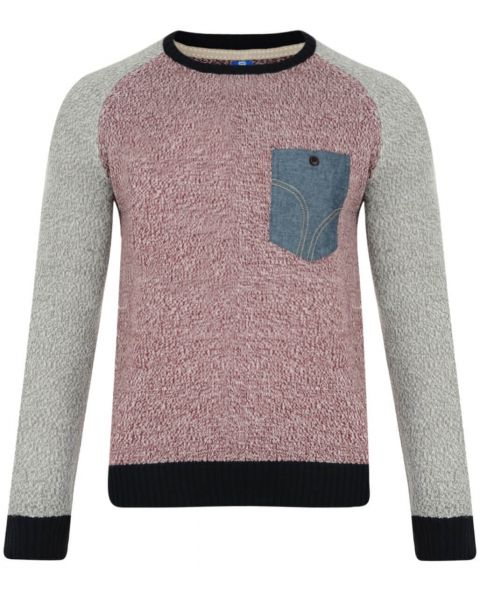 Smith & Jones Crew Neck Knitted Twister Jumper Tawny Port Image