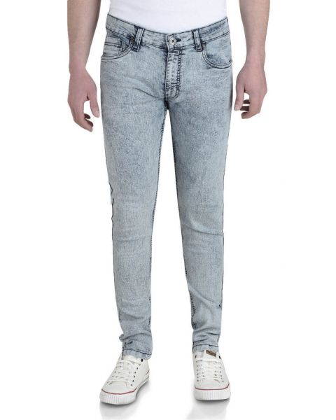 Soul Star Slim Tapered Skinny Fit Light Wash Snow Jeans Image