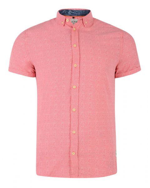 Blend Regular Fit Short Sleeve Pattern Shirt Coral Pink Image