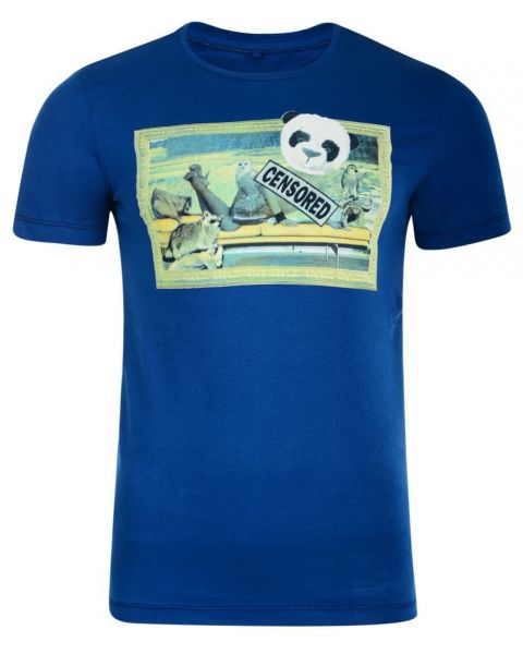 Blend Panda Girl Printed T-shirt Blue Image