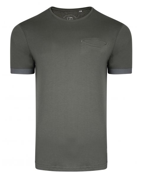 Ringspun Clifton Crew Neck Cotton Plain T-shirt Charcoal | Jean Scene
