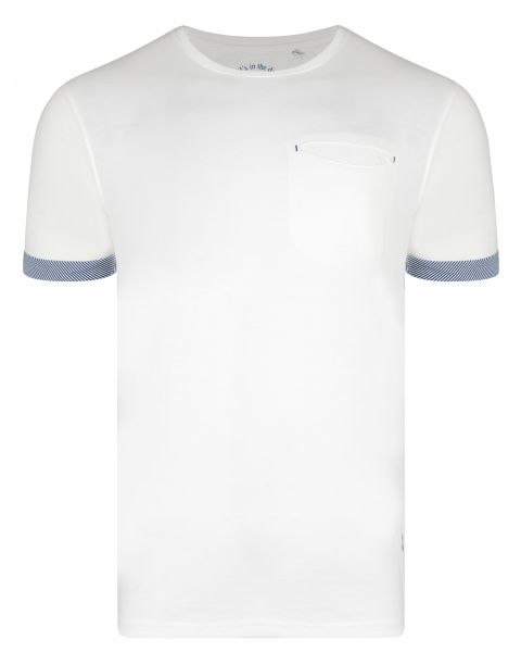 Ringspun Clifton Crew Neck Cotton Plain T-shirt Off White | Jean Scene