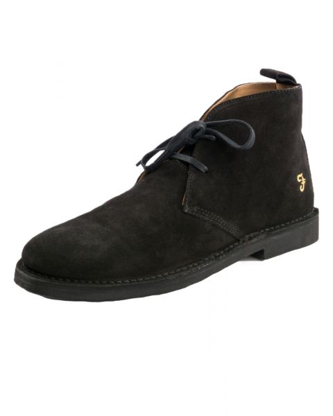 Farah Mens High Suede Leather Chukka Lozza Boots Black Shoes | Jean Scene
