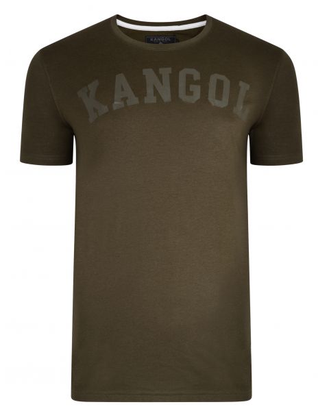 Kangol Study Crew Neck Cotton Plain T-shirt Khaki | Jean Scene