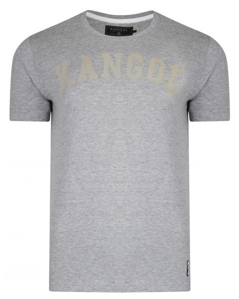 Kangol Study Crew Neck Cotton Plain T-shirt Grey Marl | Jean Scene