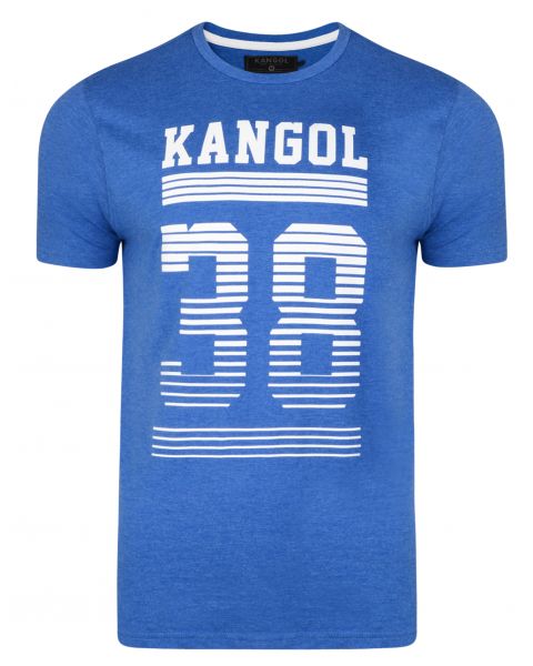 Kangol Handley Crew Neck Cotton Logo T-shirt Marine Marl | Jean Scene