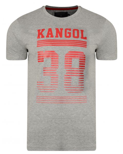 Kangol Handley Crew Neck Cotton Logo T-shirt Grey Marl | Jean Scene