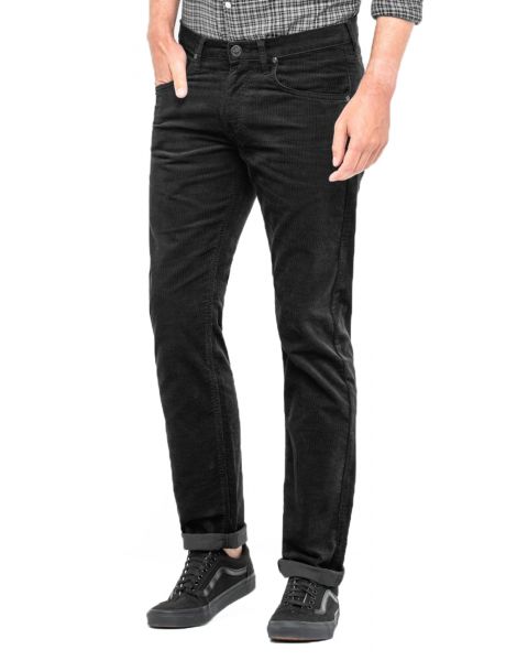 Lee Daren Zip Regular Slim Black Corduroy Jeans | Jean Scene