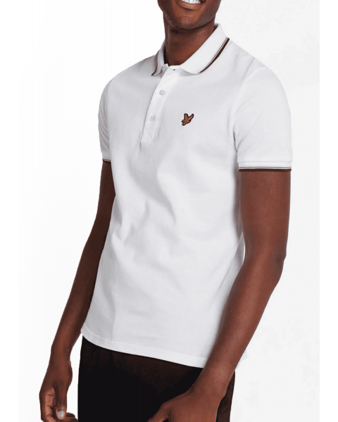 Lyle & Scott Casual Short Sleeve Polo Shirt White/Burgundy