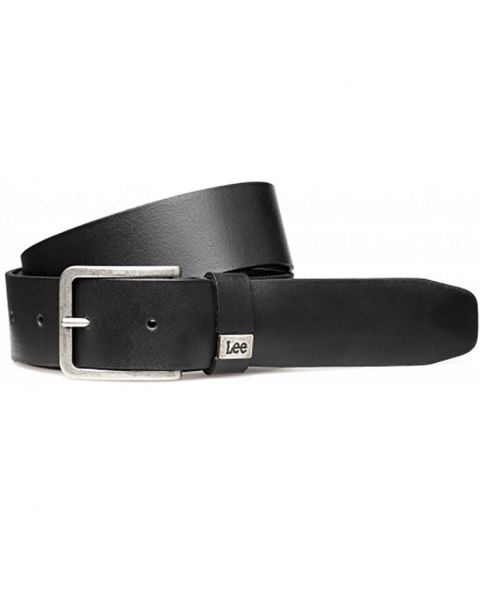 Lee Leather Small Logo Belt Black