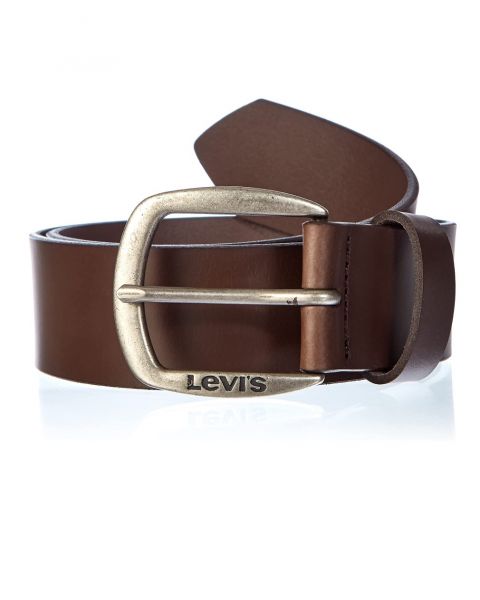 Levi's® Andelle Leather Logo Belt Dark Brown