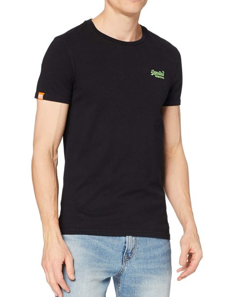Superdry Orange Label Neon Lite Crew Neck T-Shirt Black