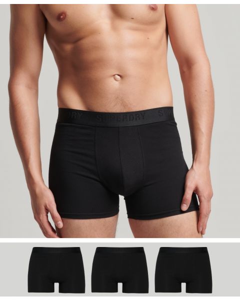 Superdry Organic Cotton 3-Pack Boxer Shorts Black | Jean Scene