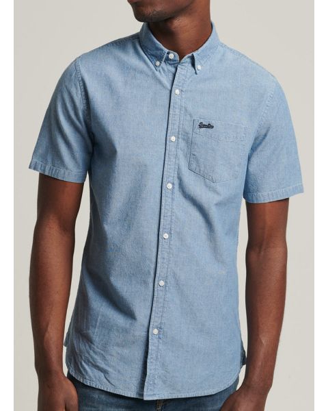 Superdry Vintage Oxford Short Sleeve Shirt Indigo Blue
