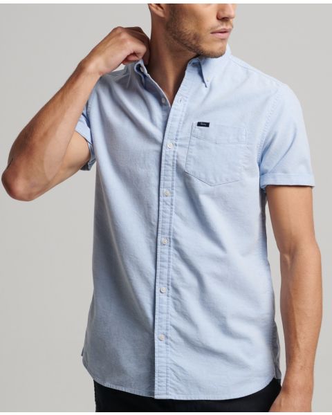 Superdry Vintage Oxford Short Sleeve Shirt Classic Blue
