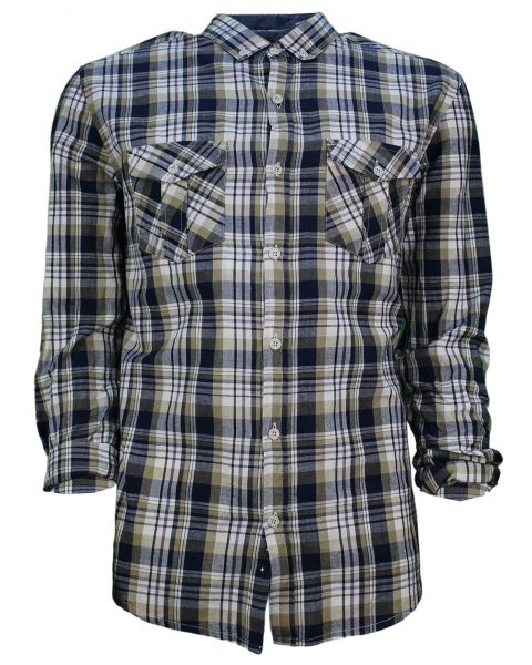 Soulstar Casual Check Shirt Long Sleeve Khaki | Jean Scene