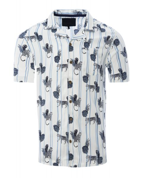 Soulstar Print Hawaiian Object Shirt Short Sleeve White | Jean Scene