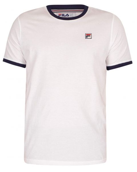 Fila Mens Logo T-Shirt Short Sleeve White/Peacoat | Jean Scene