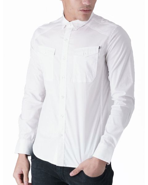 Duck and Cover Slim Reynold Long Sleeve Shirt White | Jean Scene