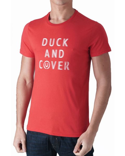 Duck and Cover Crew Neck Simpson Logo Print T-shirt Mars | Jean Scene