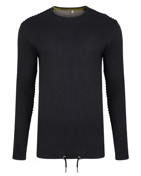 Ringspun Twiss Plain T-Shirt Long Sleeve Black | Jean Scene