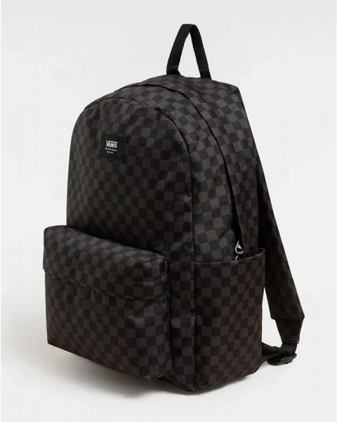 VANS Old Skool Grom Check Backpack Bags Black Charcoal