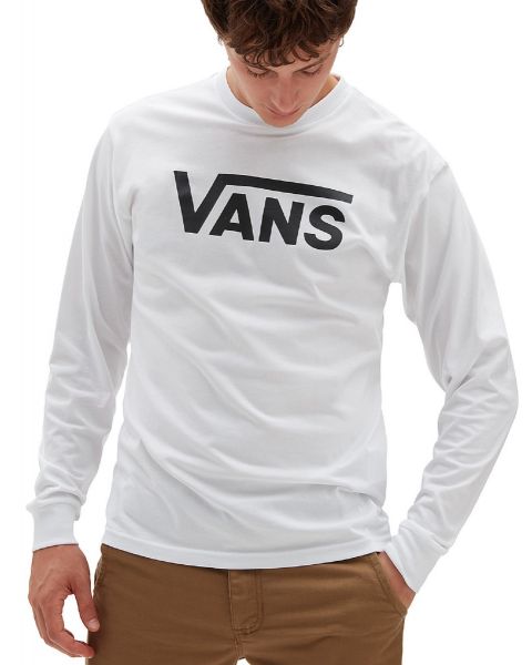 VANS Drop V Logo Long Sleeve Raglan Top White