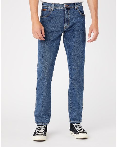 Wrangler Texas Slim Denim Jeans Stonewash | Jean Scene
