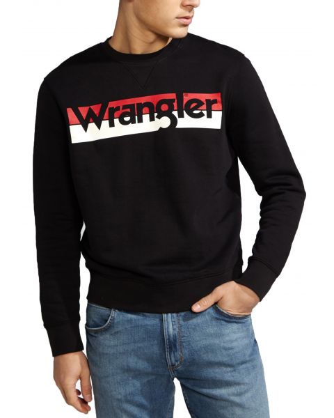 Wrangler Crew Neck Sweatshirt Black | Jean Scene