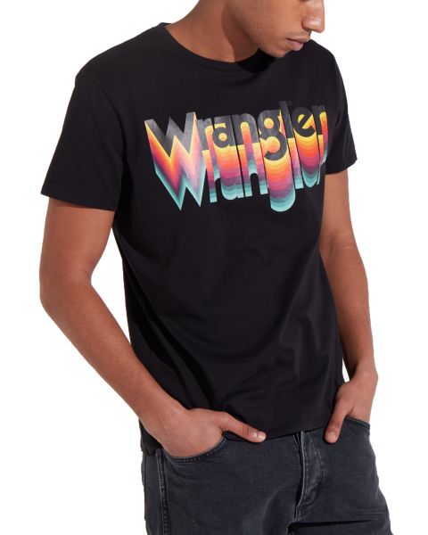 Wrangler Festival Crew Neck Logo T-shirt Black | Jean Scene