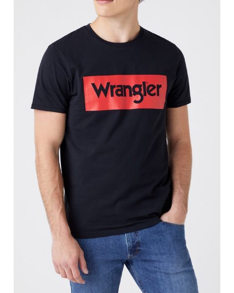 Wrangler Logo Crew Neck T-Shirt Black | Jean Scene