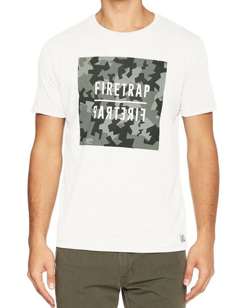 Firetrap Yakona Crew Neck Cotton Printed T-shirt Vaporous Grey | Jean Scene